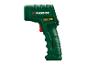 Un thermomètre laser PARKSIDE vert et noir avec une gâchette rouge.
