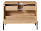 Structure de meuble sous-vasque en bois avec tiroirs ouverts