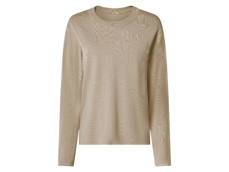 Pull beige à manches longues et col rond
