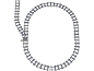Circuit de train miniature en forme d'ovale avec un aiguillage