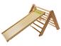 Triangle d'escalade en bois avec rampe de glisse, pour enfants