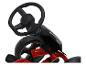 Kart à pédales rouge et noir avec volant et tableau de bord
