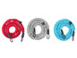 Trois bandes de résistance de couleurs différentes : rouge (lourd), gris (moyen) et bleu (léger).