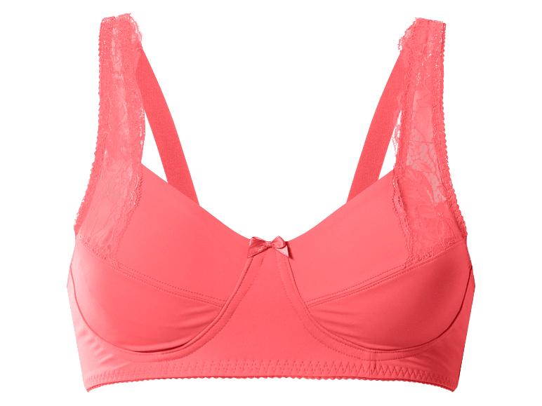 Soutien-gorge femme corail avec détails en dentelle et petit nœud