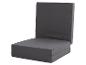 Matelas gris pliable avec dossier surélevé.