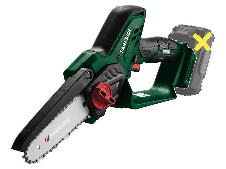 Tronçonneuse à batterie Parkside en vert et noir
