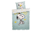 Parure de lit Snoopy : drap et taie d'oreiller, thème tendre.
