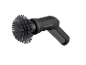 Brosse de nettoyage électrique avec poils gris et poignée ergonomique.