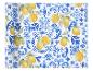 Set de table en tissu, motif citron et bleu, style italien.