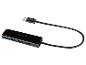 Un concentrateur USB noir de Tronic avec quatre ports.