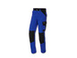Pantalon de travail bleu avec des accents noirs et une grande poche.