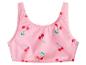 Haut de bikini rose avec motif cerises.