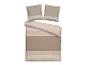 Parure de lit beige avec motif à rayures et carreaux