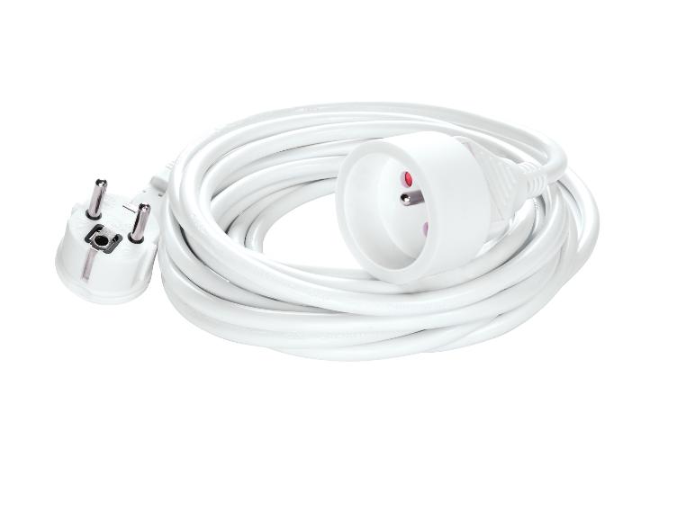 Rallonge blanche enroulée avec prise et fiche européennes