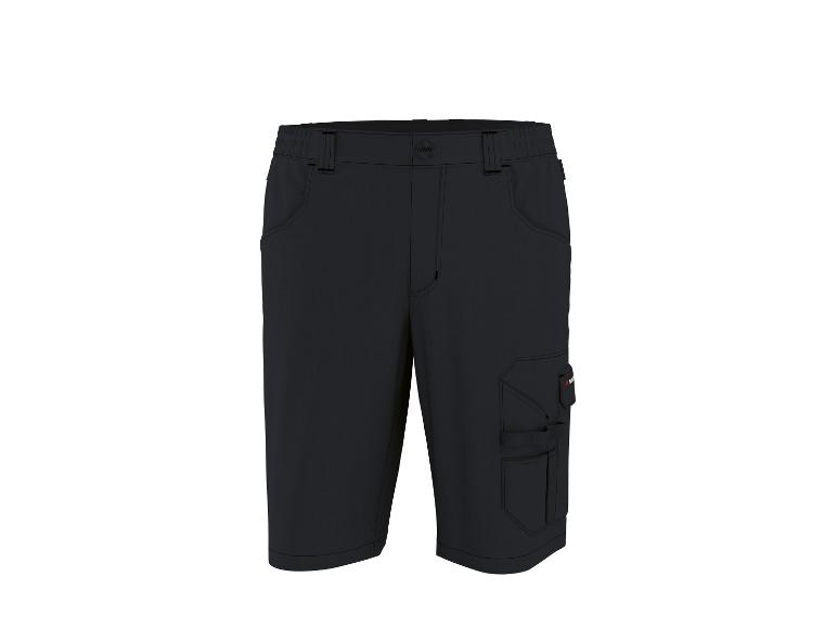Short de travail noir avec plusieurs poches et une taille élastique.