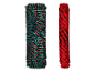 Deux bobines de corde, une vert foncé et une rouge, avec des accents noirs.