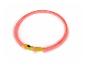Collier lumineux rouge avec fermoir jaune et texte