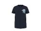 T-shirt bleu marine avec imprimé voiture verte et palmiers, avec texte « ROAD TRIPPIN ».