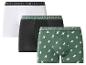 Lot de trois boxers pour hommes en blanc, noir et vert avec motif de chevaux.