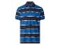 Polo à manches courtes rayé bleu, bleu marine et blanc pour homme