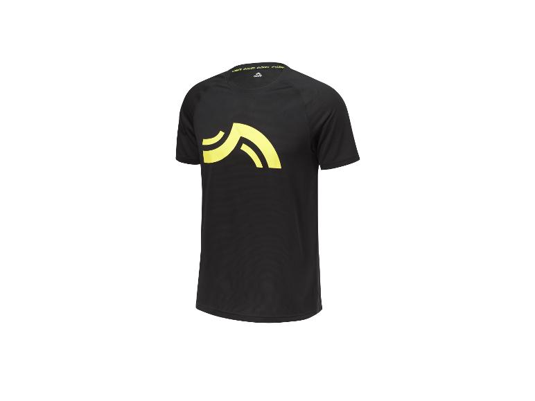 T-shirt noire CRIVIT avec logo jaune.