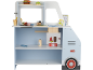 Camion-restaurant miniature en bois avec divers accessoires de jeu