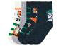 Un ensemble de trois paires de chaussettes avec un motif de tigre, de rayures et de crocodile.