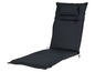 Une chaise longue noire avec un coussin.