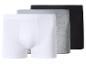 Trois boxers en blanc, gris et noir