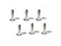 Six supports de poteaux métalliques avec bases carrées et boulons assortis.