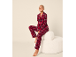 Pyjama en flanelle pour femme à carreaux rouges