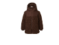 Veste polaire marron à capuche avec fermeture éclair intégrale.