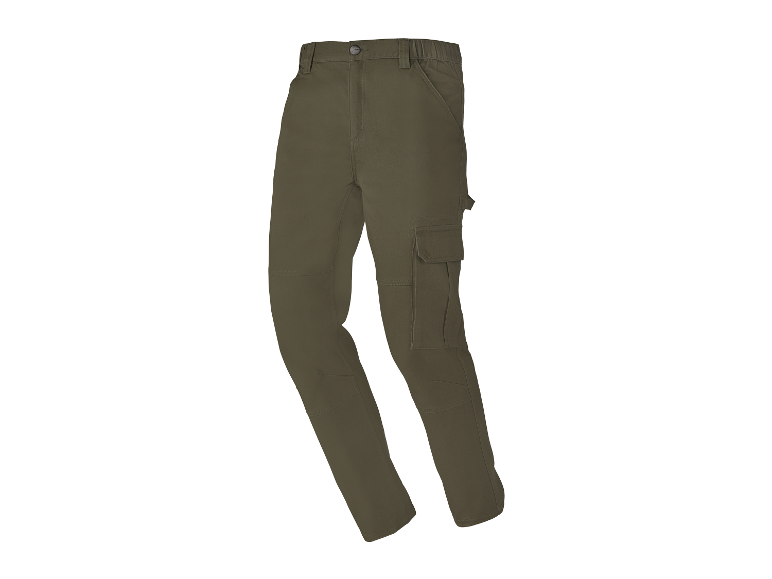 Pantalon de travail cargo vert foncé.