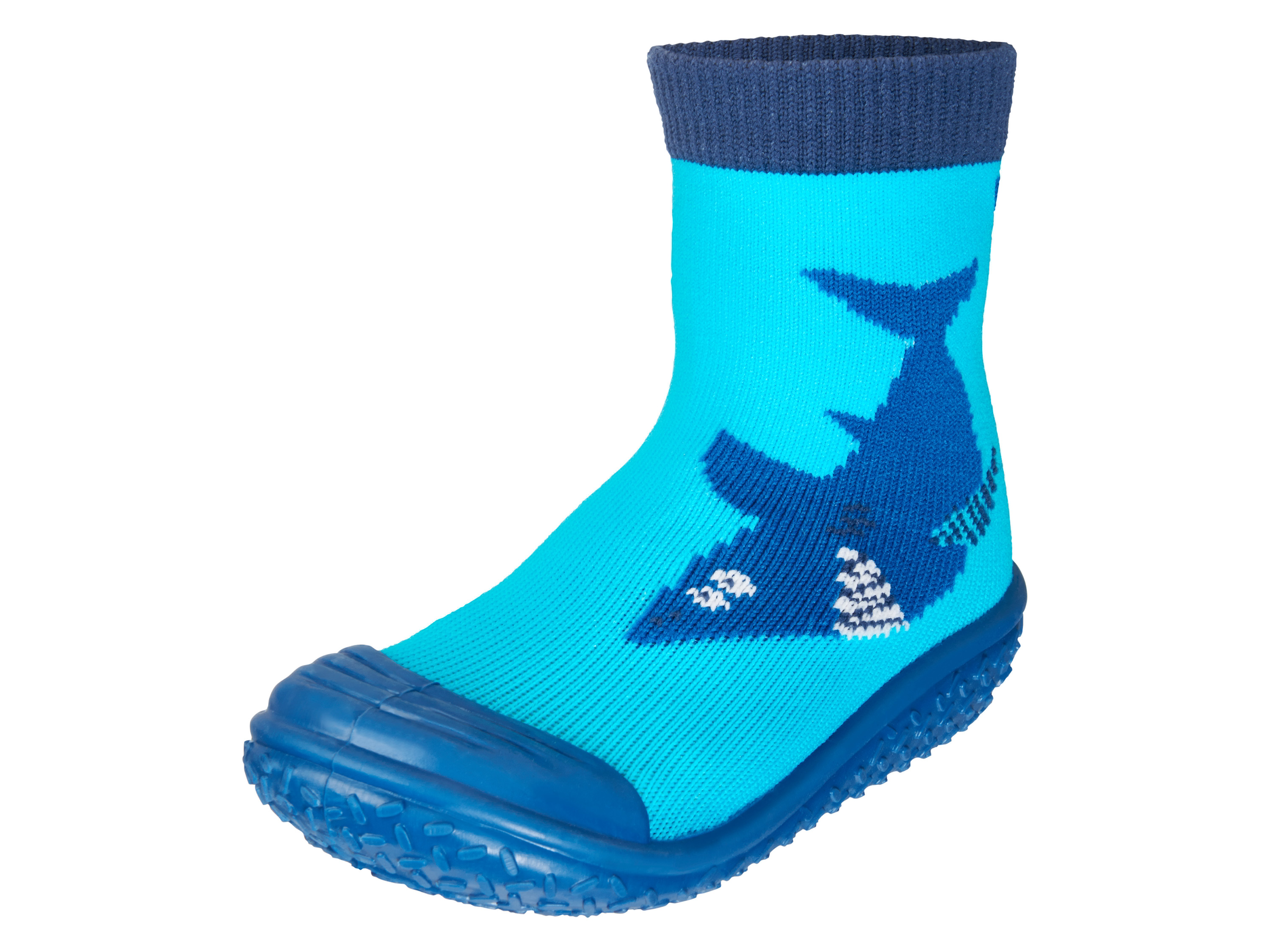 Playshoes Chaussettes aquatiques antidérapantes bébé ou enfant (bleu clair/requin, 20/21)