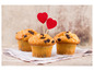 Muffins au chocolat avec des cœurs rouges