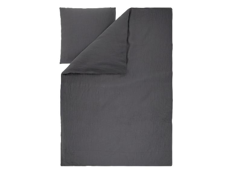 Parure de lit gris foncé avec housse de couette et taie d'oreiller