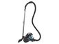 Un aspirateur noir avec un tube télescopique et un tuyau.