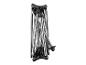 Structure pliable en métal et plastique pour chaise ou tabouret de camping.