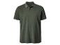 Chemise polo homme vert foncé avec col blanc.
