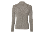 Pull gris côtelé à col roulé.