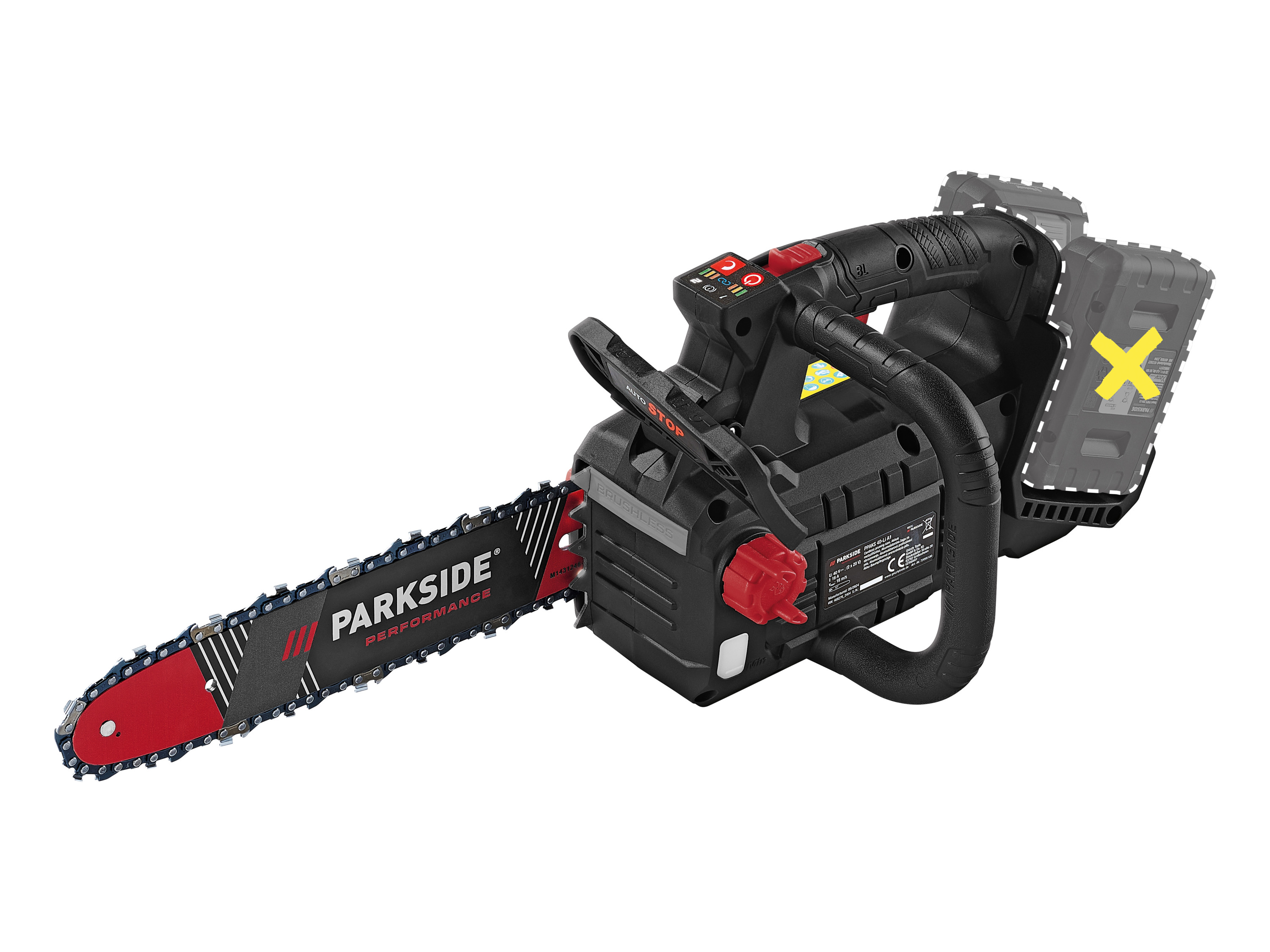 PARKSIDE PERFORMANCE® Tronçonneuse d’élagage sans fil PPAKS 40-Li A1, 40 V