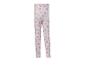 Legging blanc pour enfant avec motif floral coloré et cœurs.