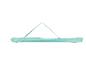Tapis de plage pliable turquoise avec sangle de transport.