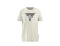 T-shirt crème à manches courtes avec un motif de montagnes dans un triangle gris.