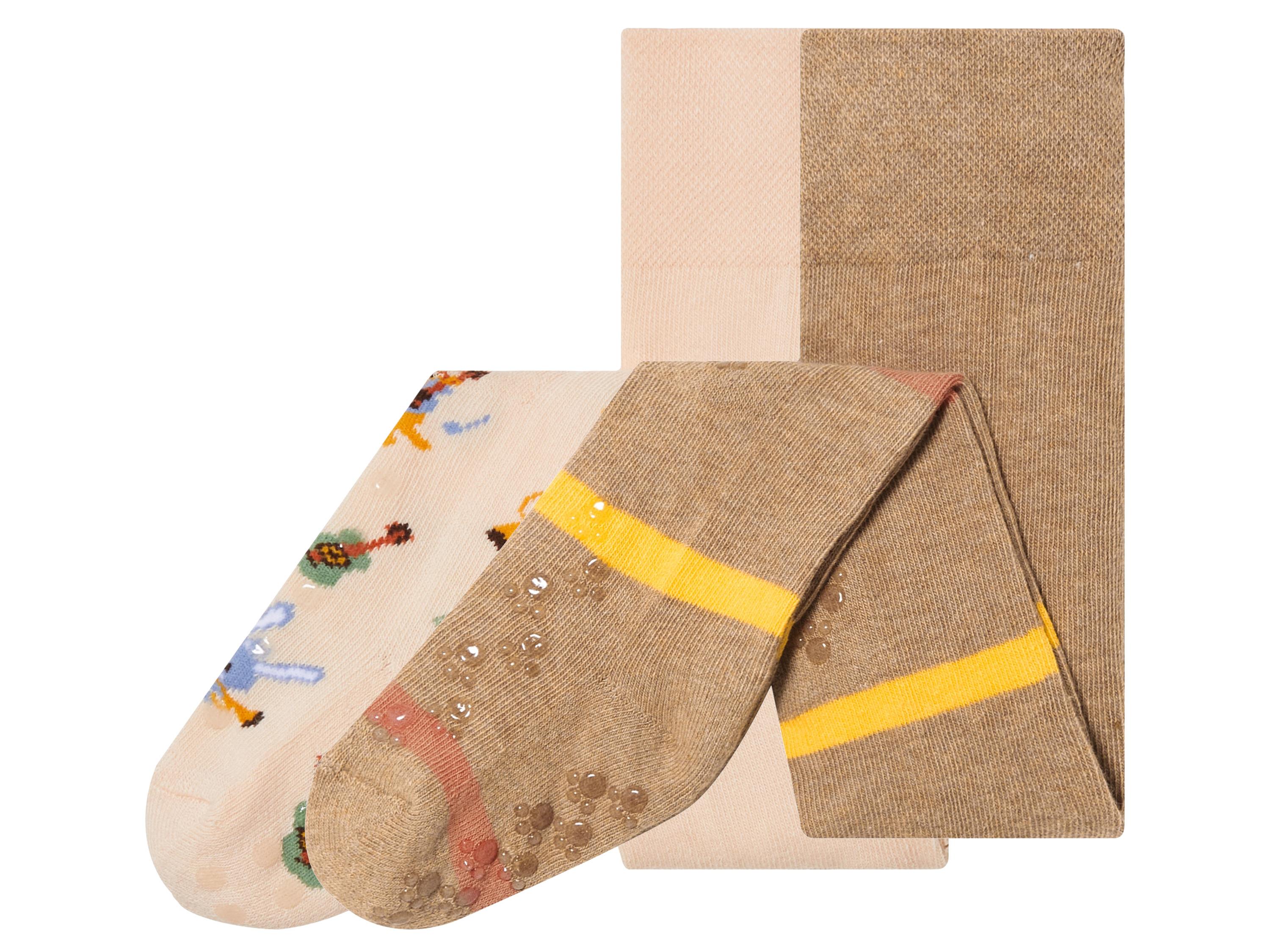 lupilu® Lot de 2 collants bébé (brun, 62/68)
