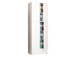Armoire blanche avec porte ouverte, remplie de dossiers de couleurs.