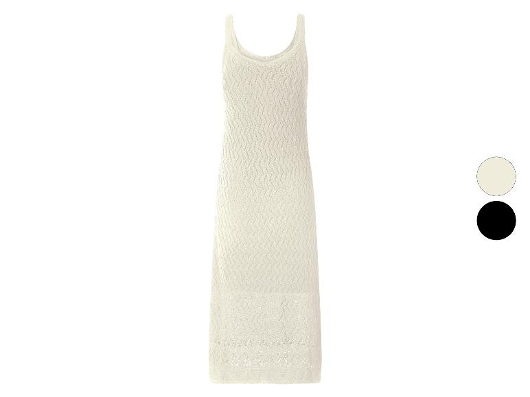Robe en maille ajourée crème à fines bretelles et deux options de couleur.