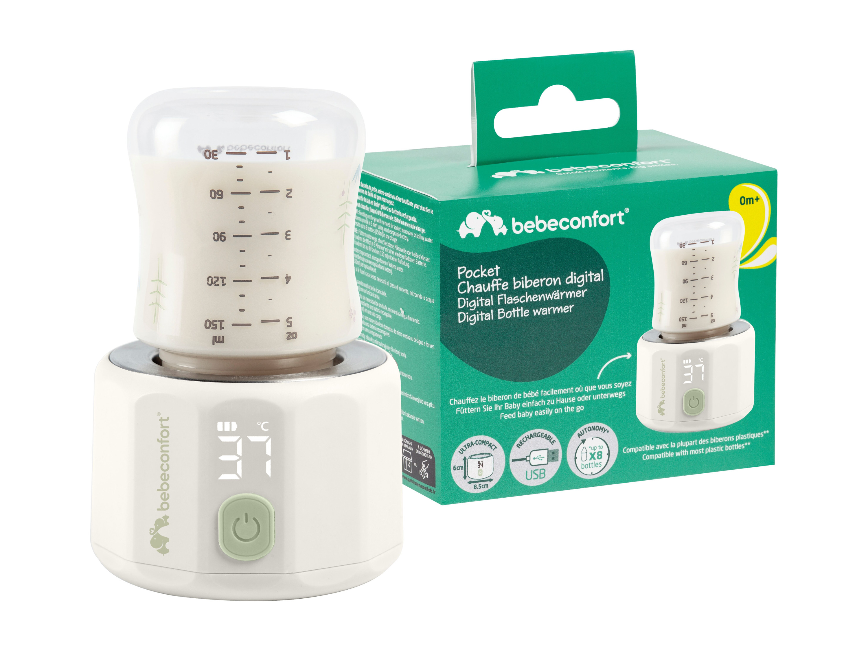 BEBECONFORT Chauffe-biberon numérique compact.