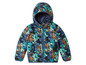 Une veste bleue à capuche avec un motif Mickey Mouse.