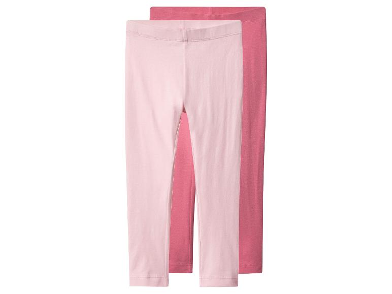 Lot de 2 leggings pour enfant, rose clair et rose foncé.